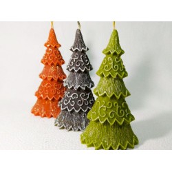 Воскова свічка "Ялинка" Кольорова Прикрашена Вручну Воскова свічка "Ялинка" Кольорова Прикрашена Вручну