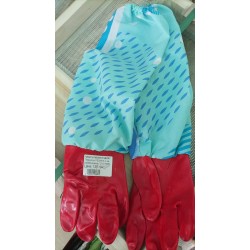 Рукавиці гумові із ситцевими нарукавниками