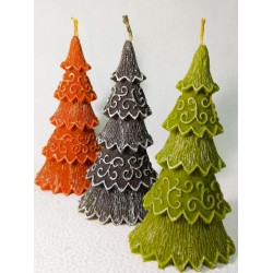 Воскова свічка "Ялинка" Кольорова Прикрашена Вручну