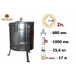 Медогонка 3-х рамкова не поворотна нержавіюча AISI 304 без підставки з ел. приводом 220/12 В