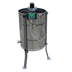 Медогонка 2-х рамкова не поворотна нержавіюча AISI 304 на підставці з ел. приводом 12 В Медогонка 2-х рамкова не поворотна нержавіюча AISI 304 на підставці з ел. приводом 12 В