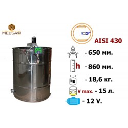 Медогонка 2-х рамкова поворотна нержавіюча AISI 430 з ел. приводом 12В