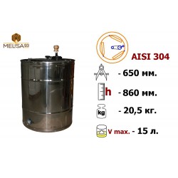 Медогонка 3-х рамкова поворотна нержавіюча AISI 304