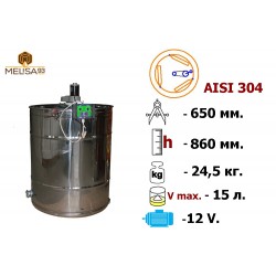 Медогонка 3-х рамкова поворотна нержавіюча AISI 304 з ел. приводом 12В