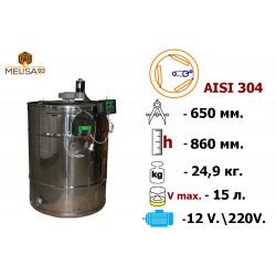 Медогонка 3-х рамкова поворотна нержавіюча AISI 304 з ел. приводом 220/12 В