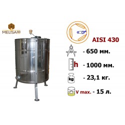 Медогонка 3-х рамкова поворотна нержавіюча AISI 430 на підставці