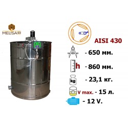 Медогонка 3-х. рамкова поворотна нержавіюча AISI 430 з ел.приводом 12В