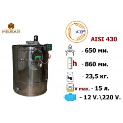 Медогонка 3-х рамкова поворотна нержавіюча AISI 430 з ел. приводом 220/12 В