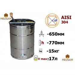 Медогонка 4-х рамкова не поворотна нержавіюча AISI 304