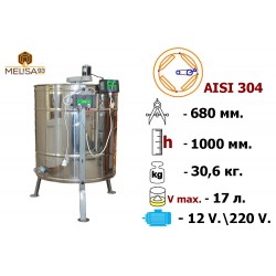 Медогонка 4-х рамкова поворотна нержавіюча AISI 304 на підставці з ел. приводом 220/12 В
