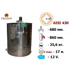 Медогонка 4-х рамкова поворотна нержавіюча AISI 430 з ел. приводом 12В