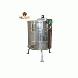 Медогонка 6-ти рамкова поворотна нержавіюча AISI 430 на підставці з електроприводом 12 В Медогонка 6-ти рамкова поворотна нержавіюча AISI 430 на підставці з електроприводом 12 В