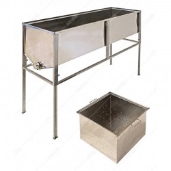 Стіл 1,5м для розпечатування стільників із глибоким кошиком 0.5 мм, неіржавкий