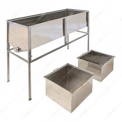 Стіл 1,5м для розпечатування стіл із двома глибокими кошиками 0.5 мм, неіржавкий