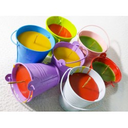 Воскова свічка "Відро" Кольорова білій Воскова свічка "Відро" Кольорова білій